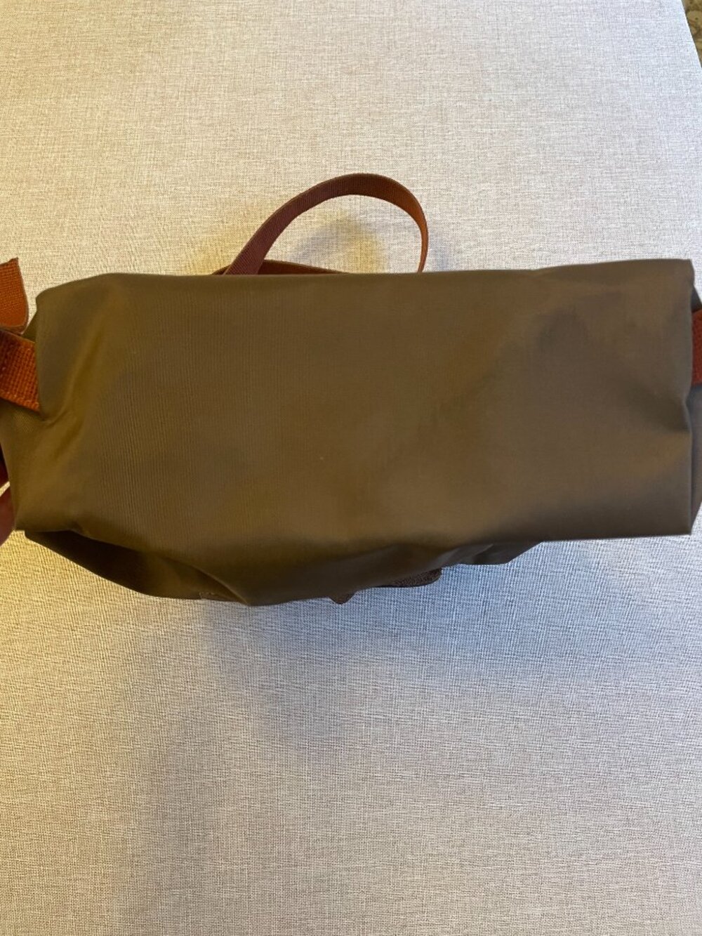 Longchamp Le Pliage Brown Original Backpack with Leather Flap and Snap - Picture 6 of 10